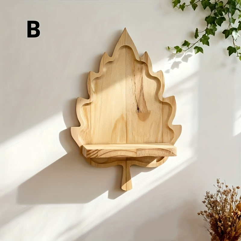 LandhausBlatt: Mensola da parete in legno rustico con supporto in tronco d&
