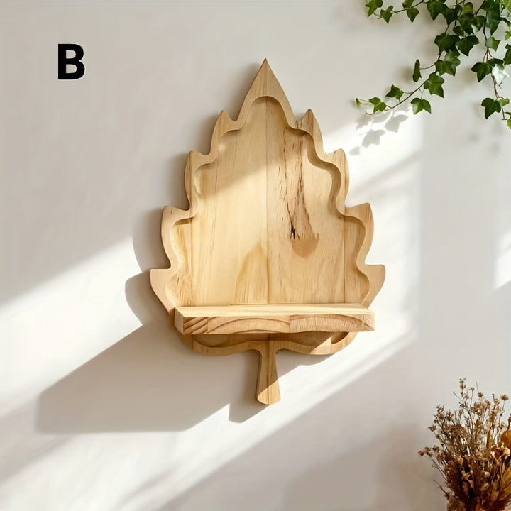 LandhausBlatt: Mensola da parete in legno rustico con supporto in tronco d&