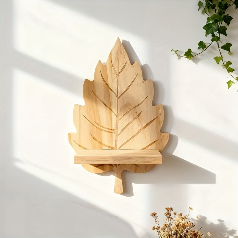 LandhausBlatt: Mensola da parete in legno rustico con supporto in tronco d&