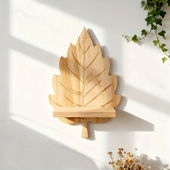LandhausBlatt: Mensola da parete in legno rustico con supporto in tronco d&