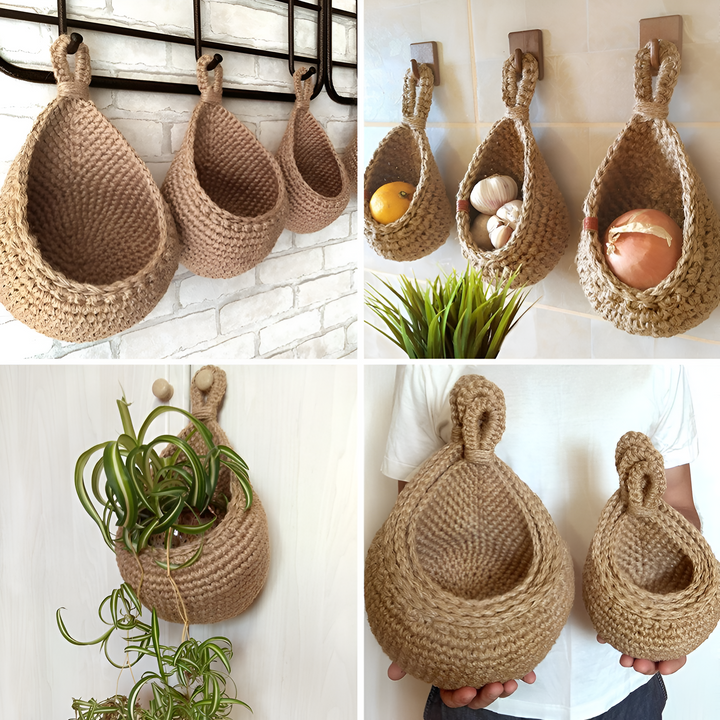 LandhausLiebe: cesto appeso in design Boho – fatto a mano, decorativo e versatile per la casa e la decorazione
