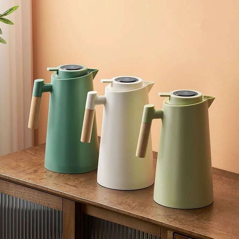 LATTEA THERMO – Thermos a doppia parete con display della temperatura e manico in legno