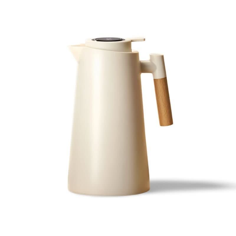 LATTEA THERMO – Thermos a doppia parete con display della temperatura e manico in legno