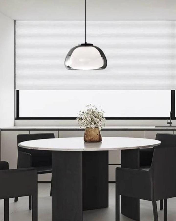 LichtDom: Lampada a sospensione moderna – lampada in vetro elegante con effetto cristallo, lussuosa per camera da letto e ufficio