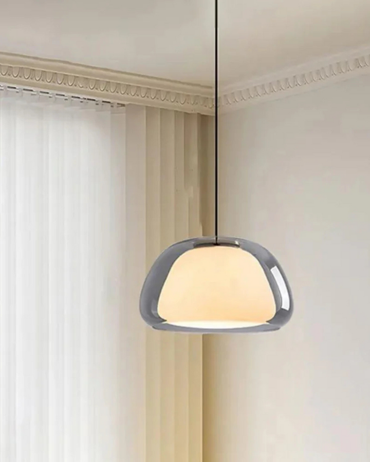 LichtDom: Lampada a sospensione moderna – lampada in vetro elegante con effetto cristallo, lussuosa per camera da letto e ufficio