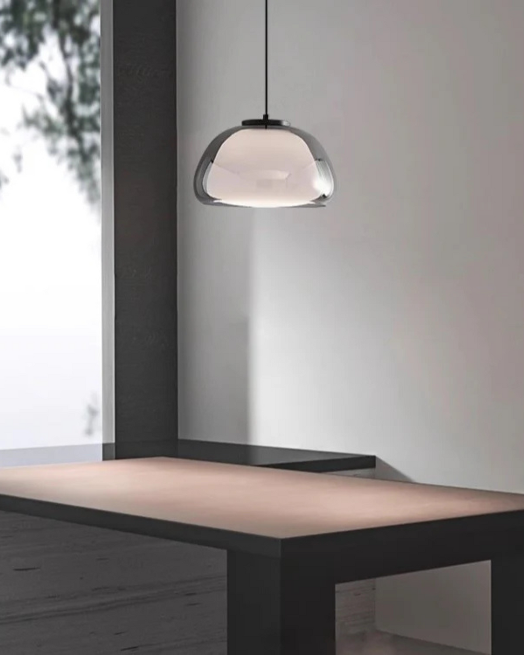 LichtDom: Lampada a sospensione moderna – lampada in vetro elegante con effetto cristallo, lussuosa per camera da letto e ufficio