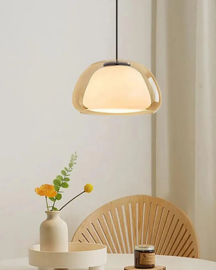 LichtDom: Lampada a sospensione moderna – lampada in vetro elegante con effetto cristallo, lussuosa per camera da letto e ufficio