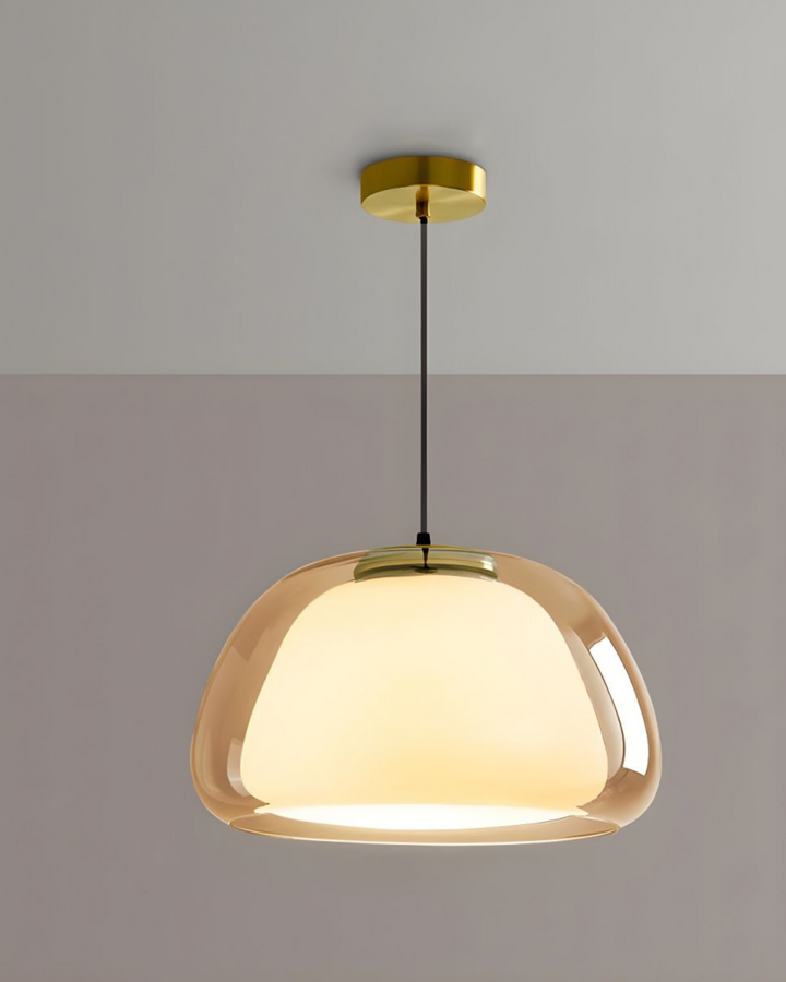 LichtDom: Lampada a sospensione moderna – lampada in vetro elegante con effetto cristallo, lussuosa per camera da letto e ufficio