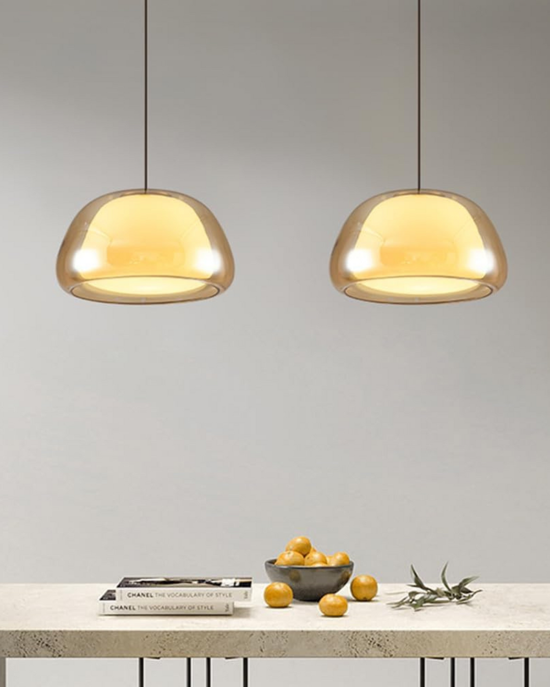 LichtDom: Lampada a sospensione moderna – lampada in vetro elegante con effetto cristallo, lussuosa per camera da letto e ufficio