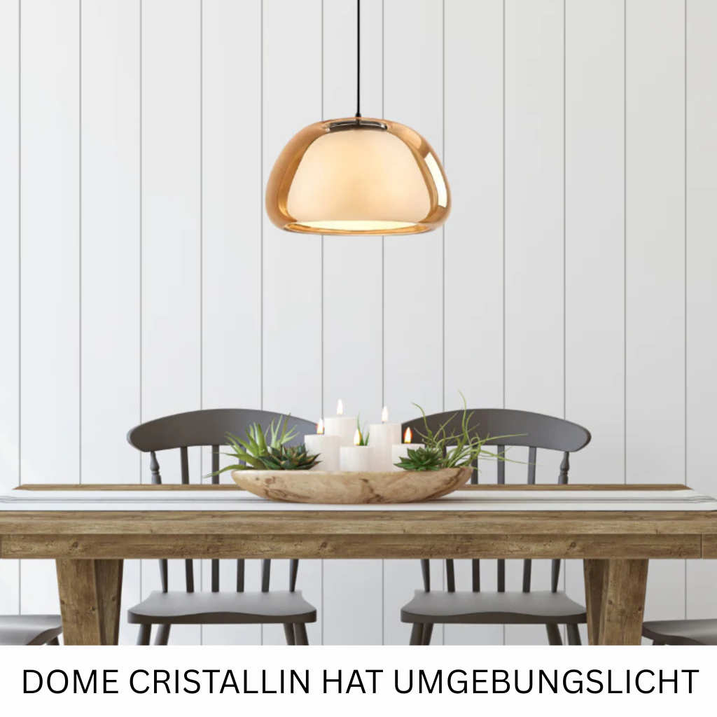 LichtDom: Lampada a sospensione moderna – lampada in vetro elegante con effetto cristallo, lussuosa per camera da letto e ufficio