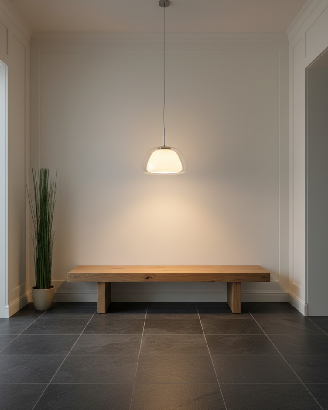 LichtDom: Lampada a sospensione moderna – lampada in vetro elegante con effetto cristallo, lussuosa per camera da letto e ufficio