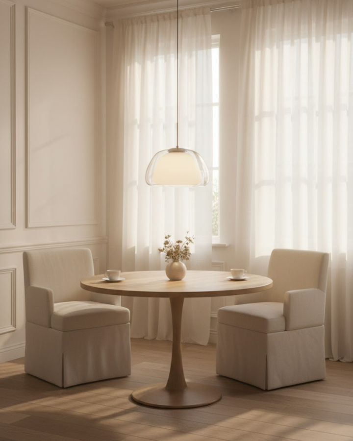 LichtDom: Lampada a sospensione moderna – lampada in vetro elegante con effetto cristallo, lussuosa per camera da letto e ufficio