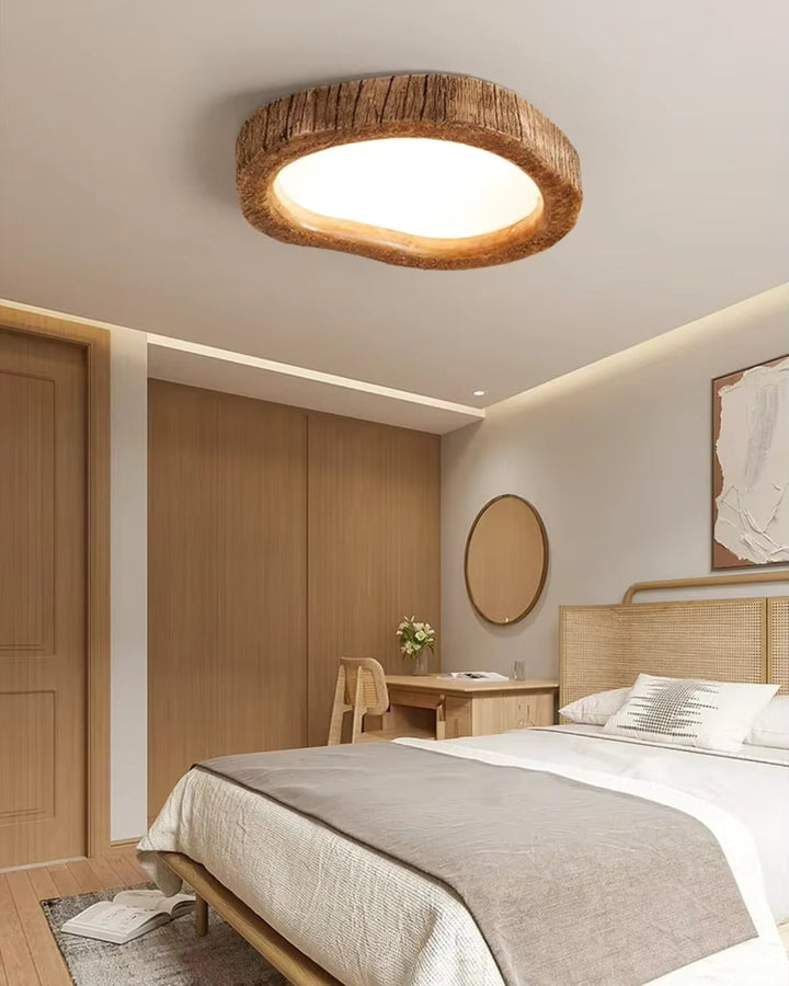 LichtHarmonie: Lampada da soffitto in legno – elegante combinazione di fascino rustico e design contemporaneo per soggiorno e ufficio