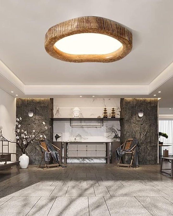 LichtHarmonie: Lampada da soffitto in legno – elegante combinazione di fascino rustico e design contemporaneo per soggiorno e ufficio