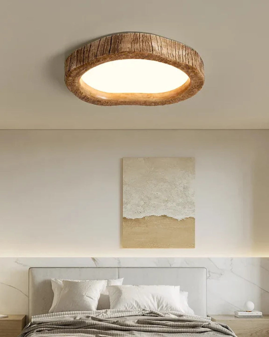 LichtHarmonie: Lampada da soffitto in legno – elegante combinazione di fascino rustico e design contemporaneo per soggiorno e ufficio
