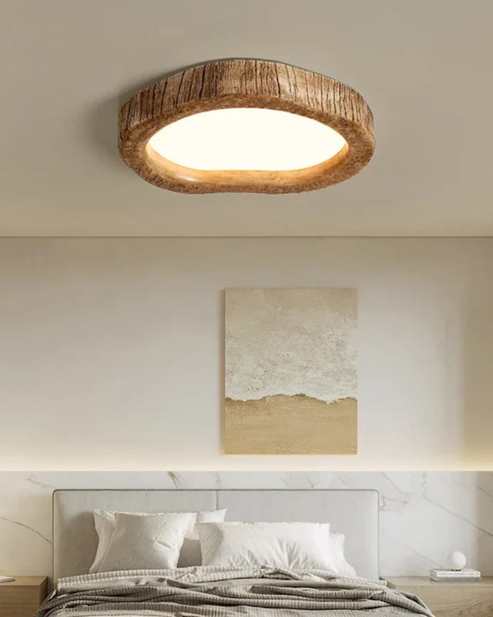 LichtHarmonie: Lampada da soffitto in legno – elegante combinazione di fascino rustico e design contemporaneo per soggiorno e ufficio