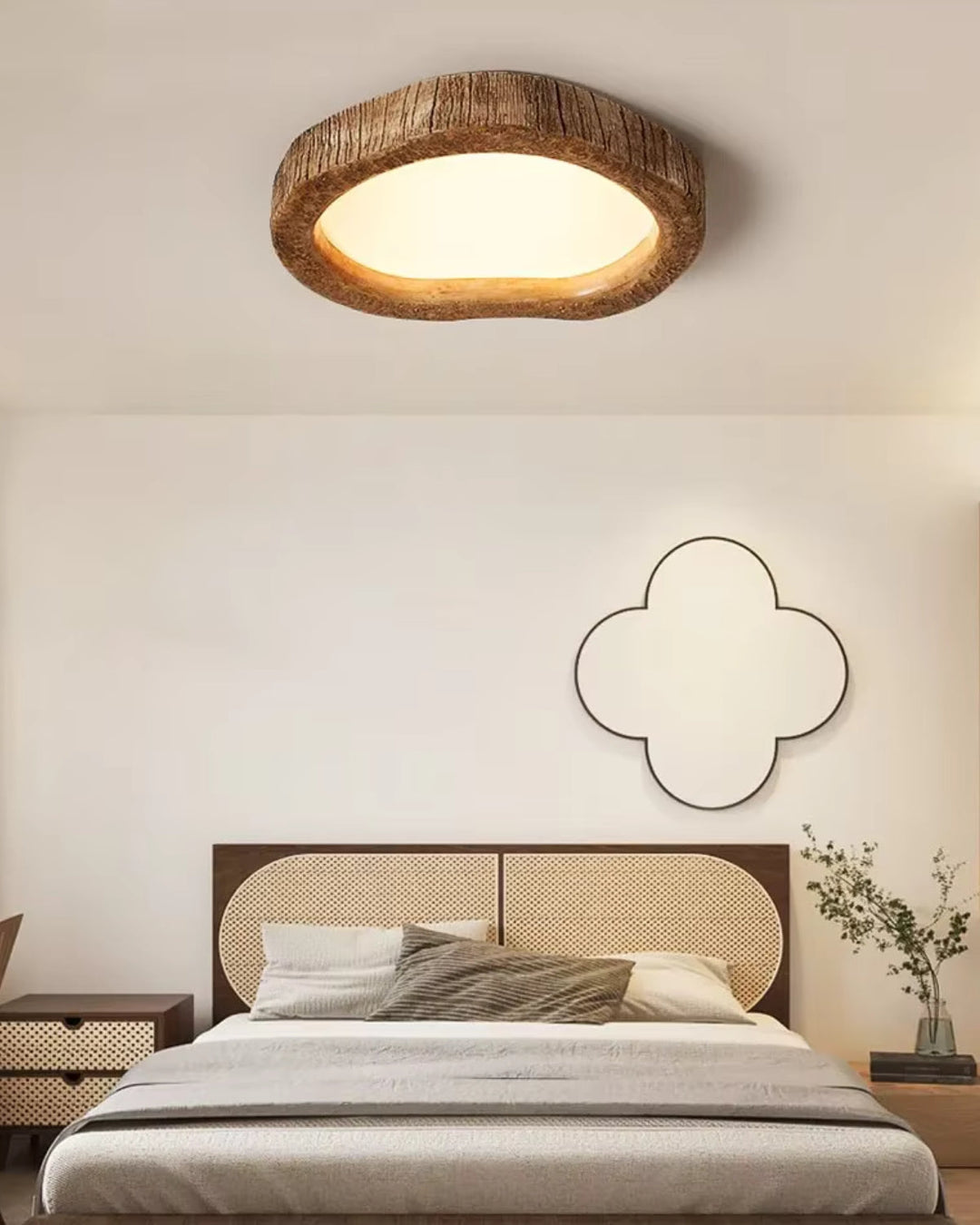 LichtHarmonie: Lampada da soffitto in legno – elegante combinazione di fascino rustico e design contemporaneo per soggiorno e ufficio
