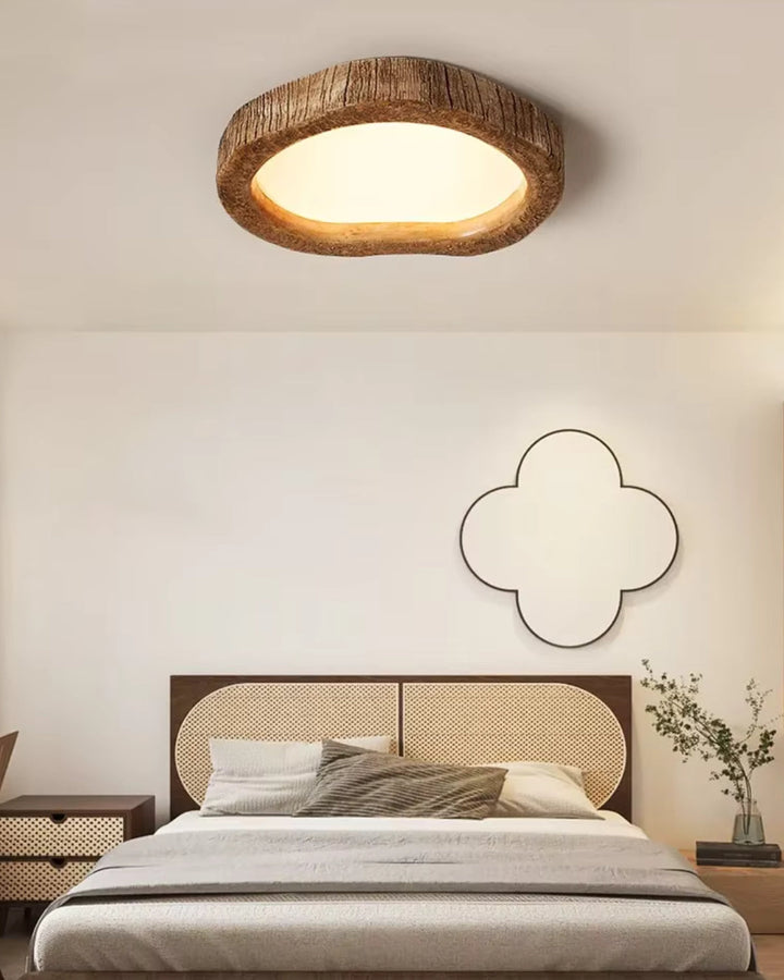 LichtHarmonie: Lampada da soffitto in legno – elegante combinazione di fascino rustico e design contemporaneo per soggiorno e ufficio