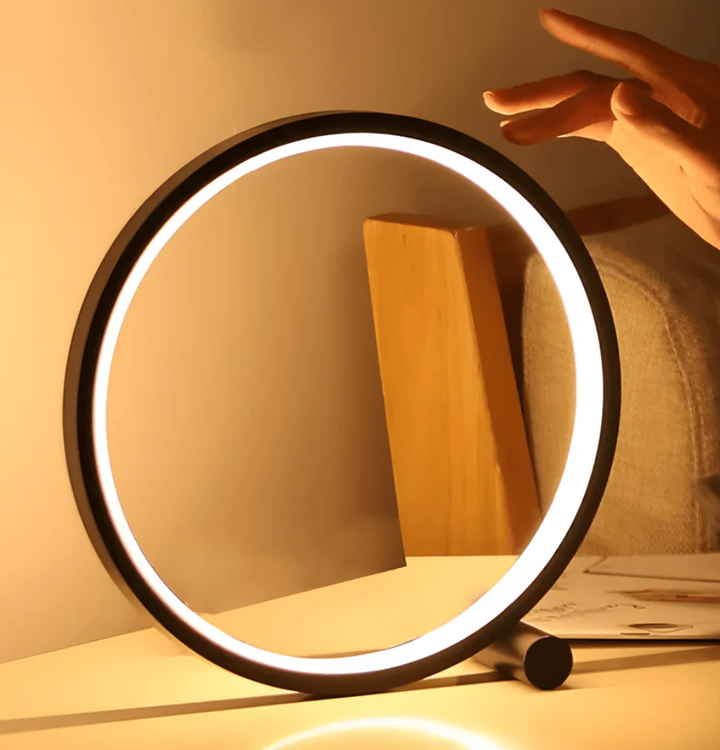 LichtRing: Lampada da Tavolo LED – Minimalista, Dimmerabile &amp; Con Controllo Touch per Ufficio &amp; Soggiorno