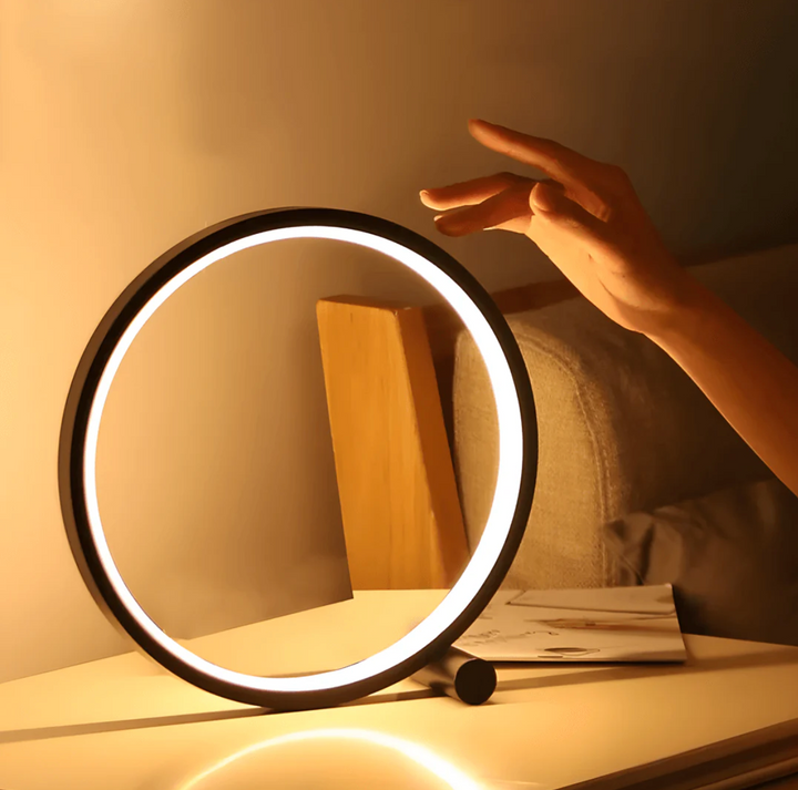LichtRing: Lampada da Tavolo LED – Minimalista, Dimmerabile &amp; Con Controllo Touch per Ufficio &amp; Soggiorno