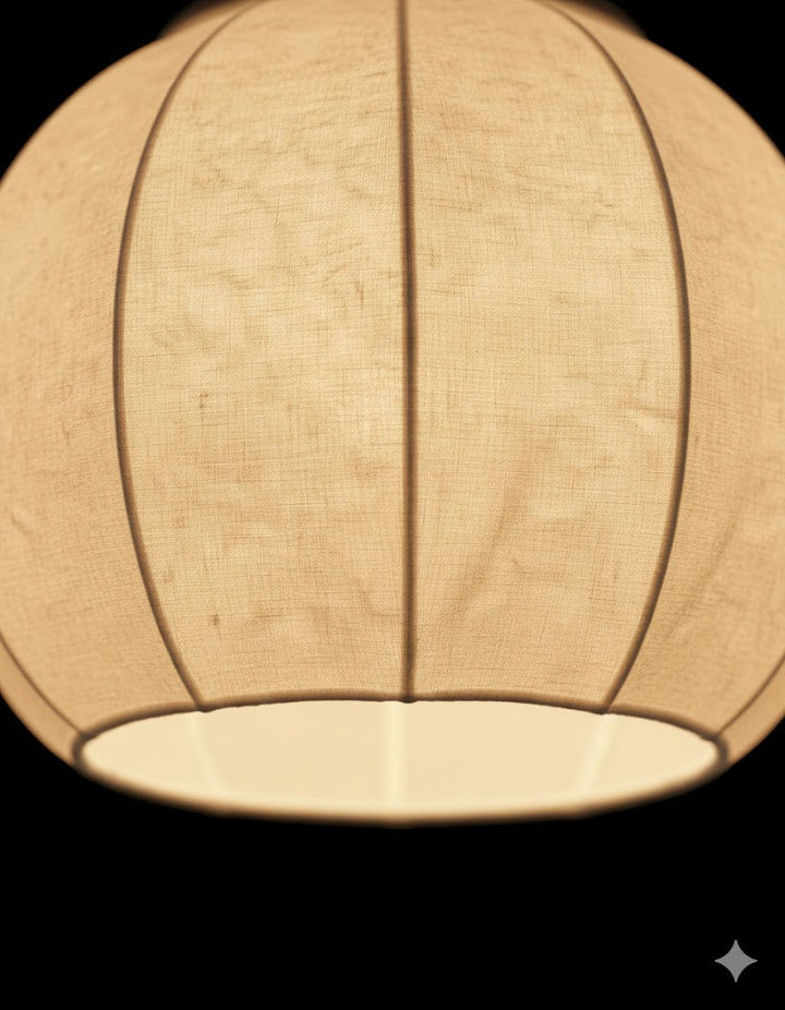LichtSeide: Lampada a sospensione moderna – lampada in tessuto lussuoso con dettagli in legno, elegante per camera da letto e lounge