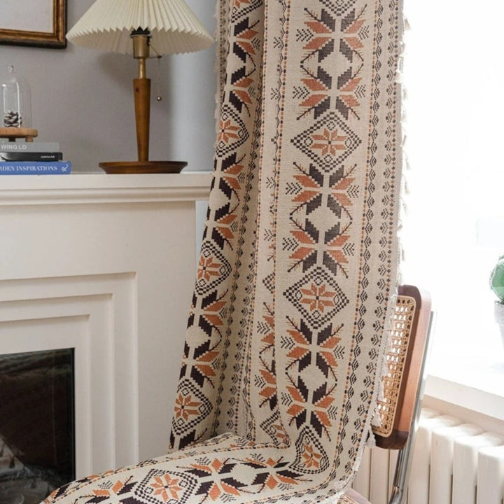 LichtTraum: Tenda geometrica in stile Boho con frange – elegante e facile da mantenere per la camera da letto