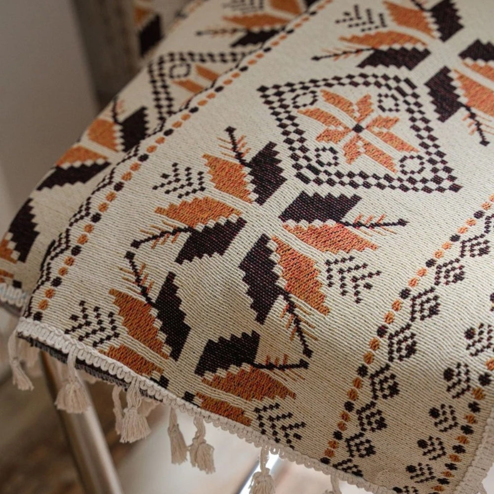 LichtTraum: Tenda geometrica in stile Boho con frange – elegante e facile da mantenere per la camera da letto