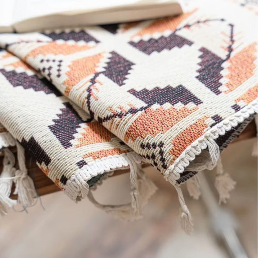 LichtTraum: Tenda geometrica in stile Boho con frange – elegante e facile da mantenere per la camera da letto