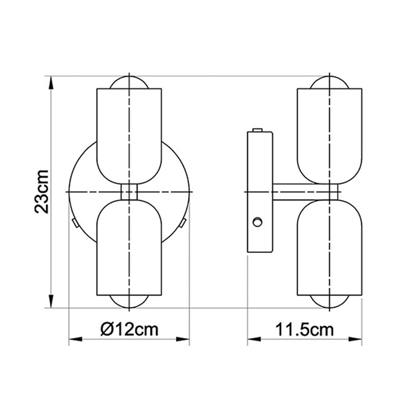 LichtZwillig: Applique Vintage con 2 teste – Lampada da parete in stile industriale