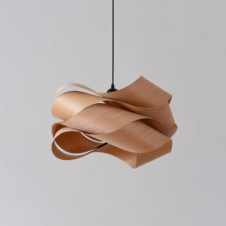 LignoLink: Lampada a sospensione moderna in legno con venature naturali – per sala da pranzo e cucina