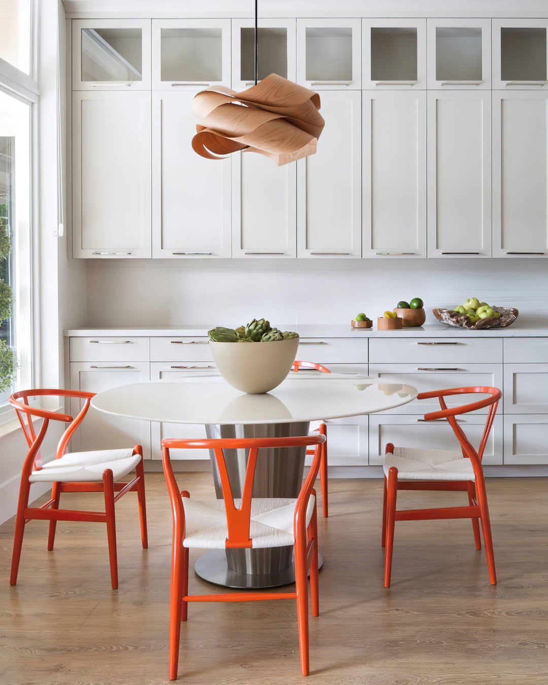 LignoLink: Lampada a sospensione moderna in legno con venature naturali – per sala da pranzo e cucina