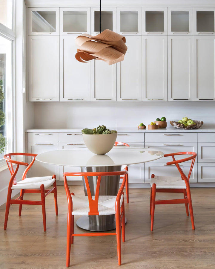 LignoLink: Lampada a sospensione moderna in legno con venature naturali – per sala da pranzo e cucina