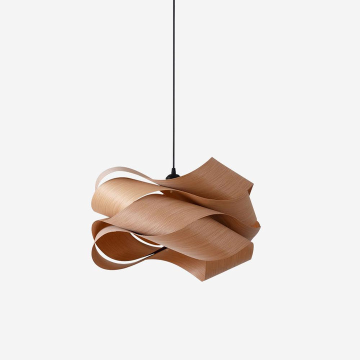 LignoLink: Lampada a sospensione moderna in legno con venature naturali – per sala da pranzo e cucina