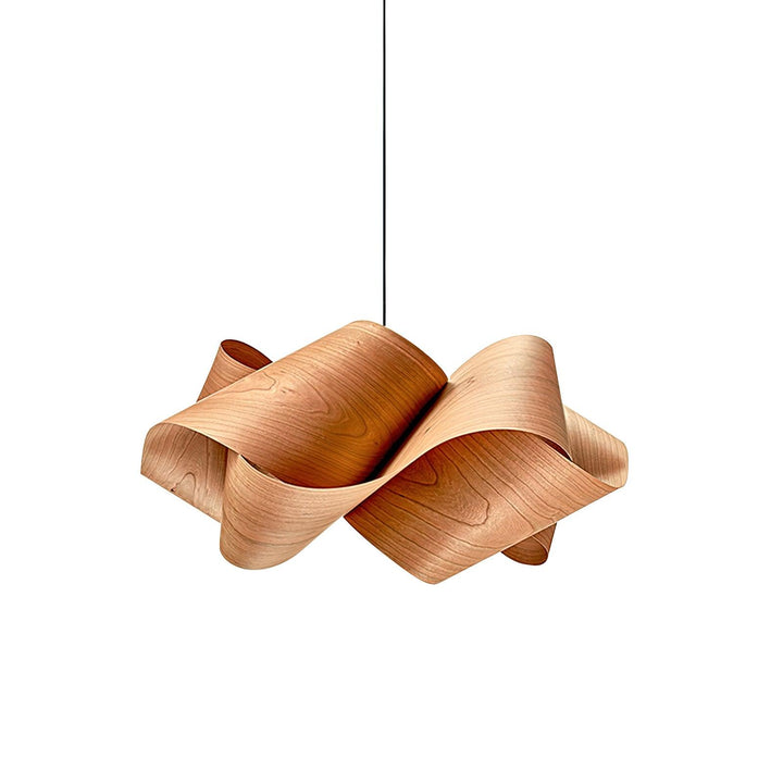 LignoLink: Lampada a sospensione moderna in legno con venature naturali – per sala da pranzo e cucina
