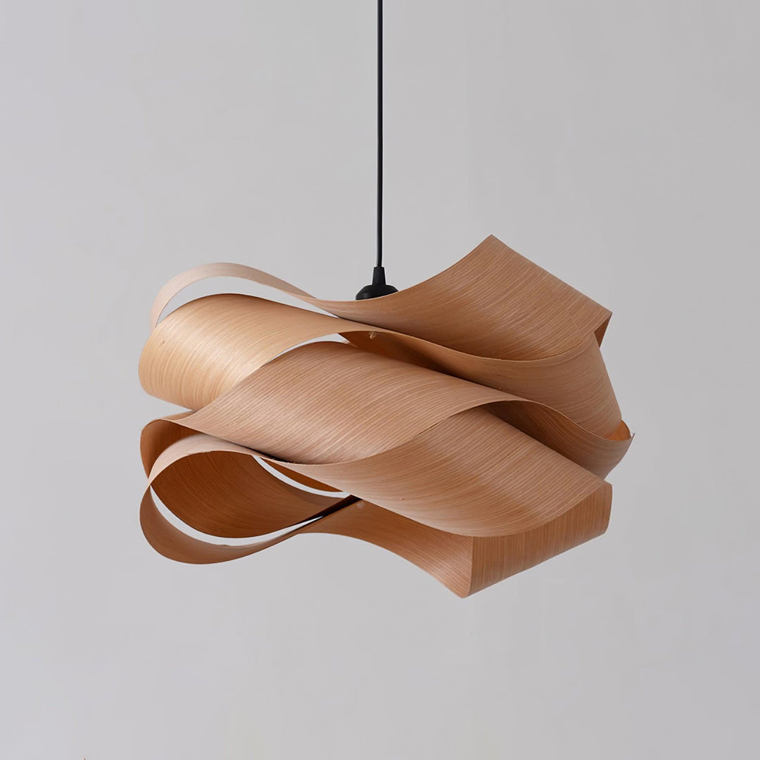 LignoLink: Lampada a sospensione moderna in legno con venature naturali – per sala da pranzo e cucina