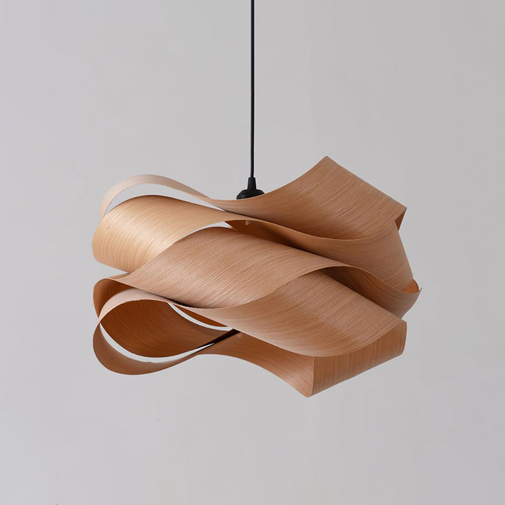 LignoLink: Lampada a sospensione moderna in legno con venature naturali – per sala da pranzo e cucina