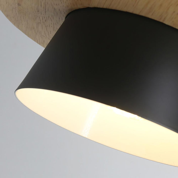 Lignora: Lampada a sospensione in legno e pietra con superficie strutturata e luce calda – per soggiorno e bar