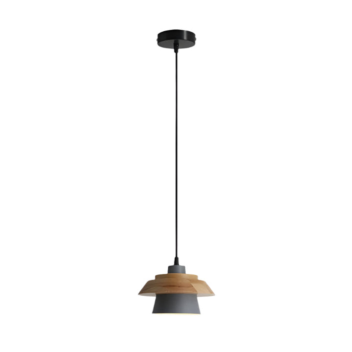 Lignora: Lampada a sospensione in legno e pietra con superficie strutturata e luce calda – per soggiorno e bar