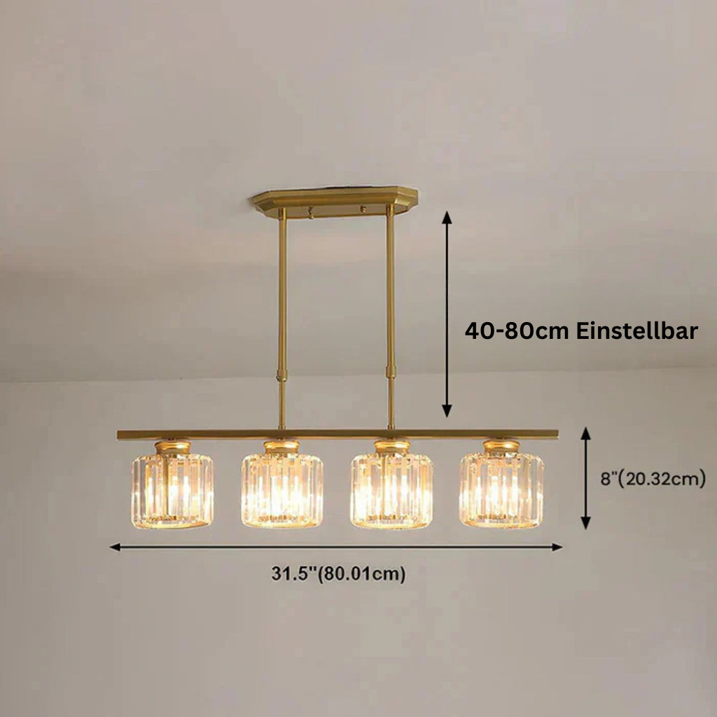 LineaArte: Lampadario Designer in Vetro e Ferro moderno – decorativo e funzionale per soggiorno e sala da pranzo