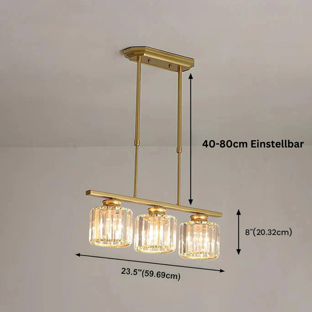 LineaArte: Lampadario Designer in Vetro e Ferro moderno – decorativo e funzionale per soggiorno e sala da pranzo