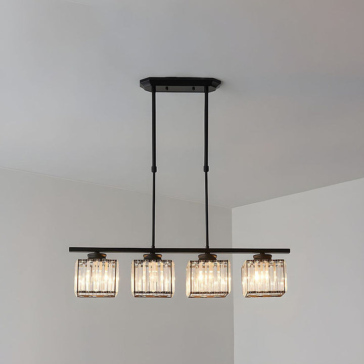 LineaArte: Lampadario Designer in Vetro e Ferro moderno – decorativo e funzionale per soggiorno e sala da pranzo