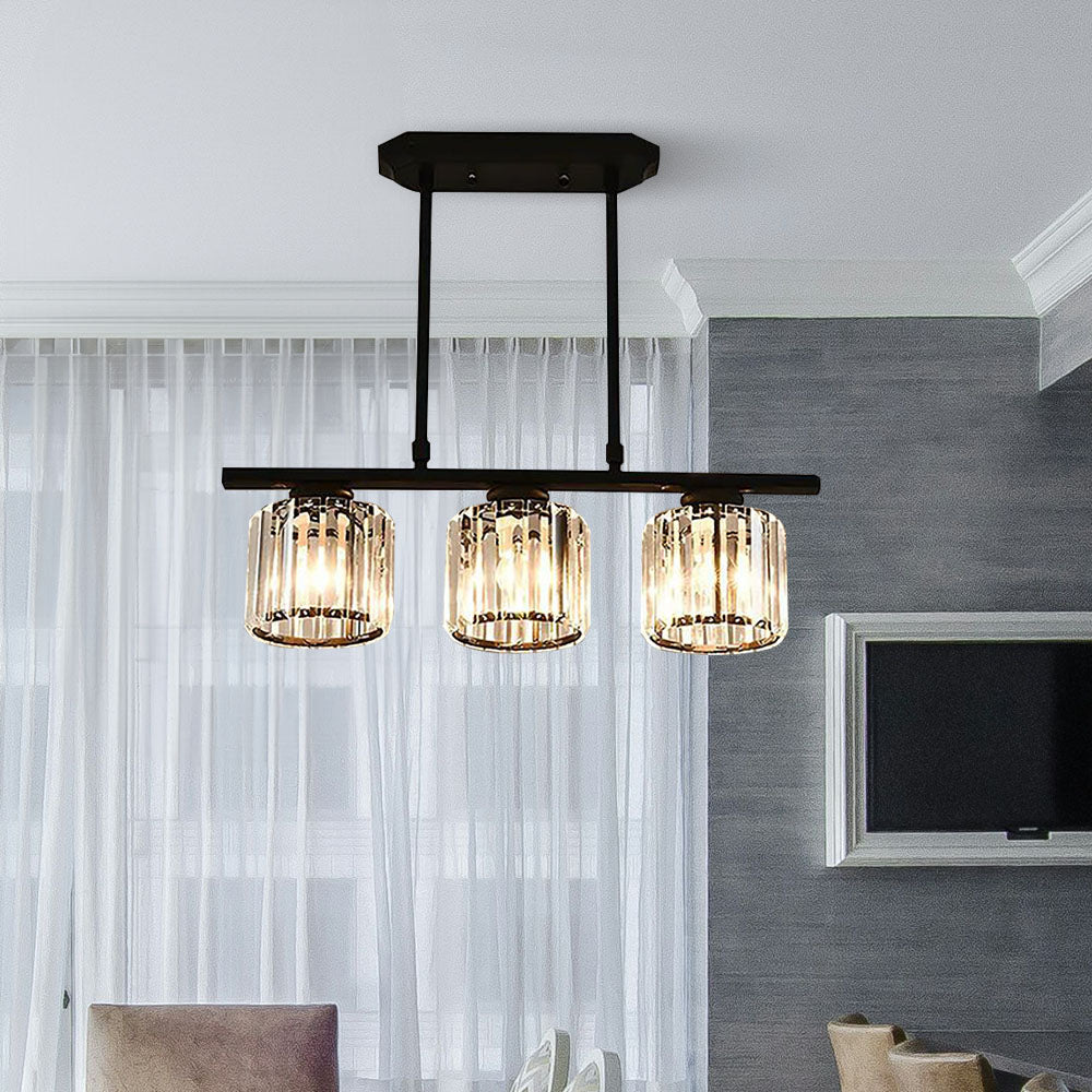 LineaArte: Lampadario Designer in Vetro e Ferro moderno – decorativo e funzionale per soggiorno e sala da pranzo