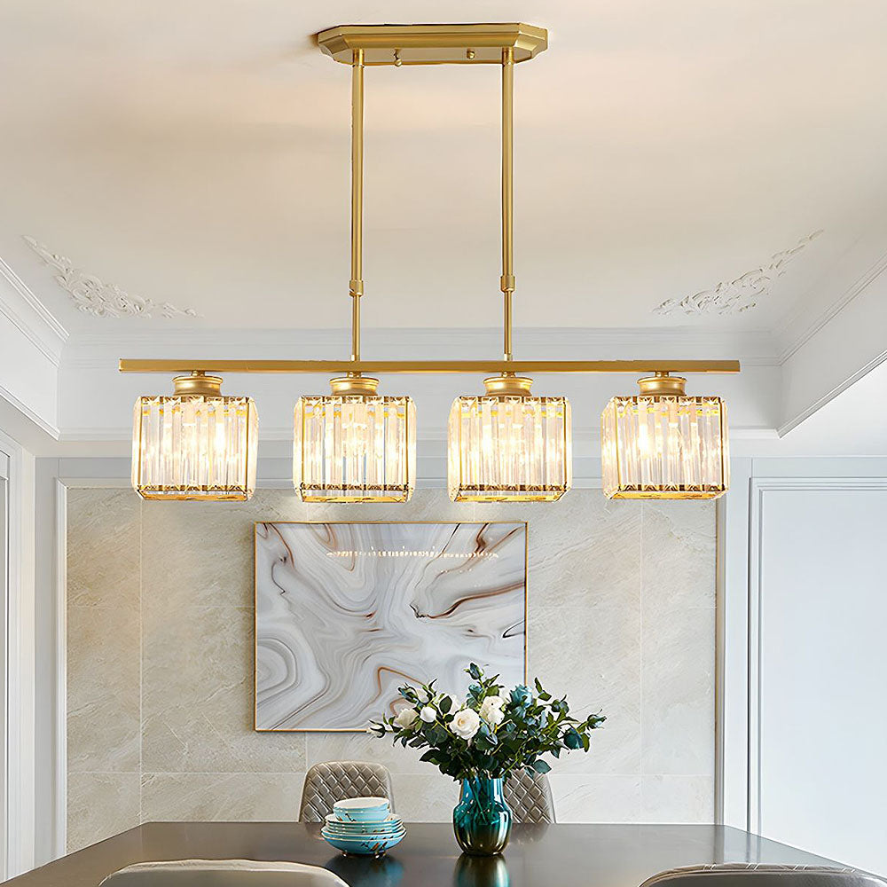 LineaArte: Lampadario Designer in Vetro e Ferro moderno – decorativo e funzionale per soggiorno e sala da pranzo