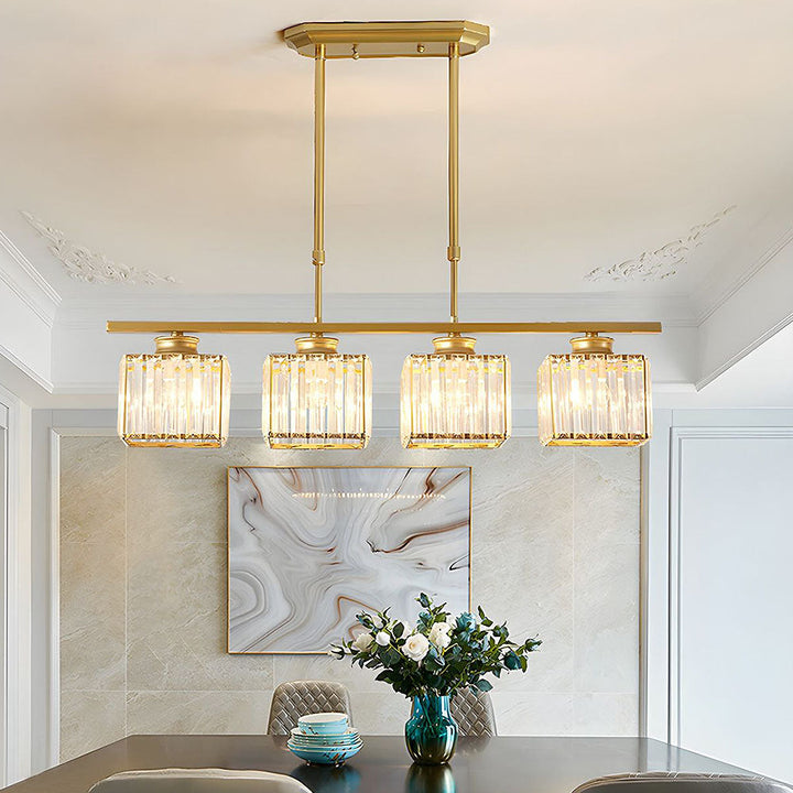 LineaArte: Lampadario Designer in Vetro e Ferro moderno – decorativo e funzionale per soggiorno e sala da pranzo