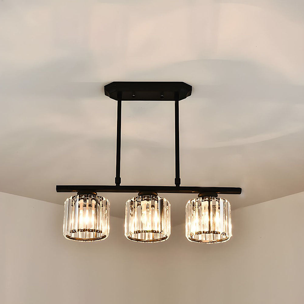 LineaArte: Lampadario Designer in Vetro e Ferro moderno – decorativo e funzionale per soggiorno e sala da pranzo
