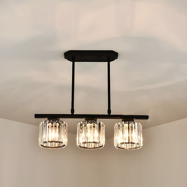 LineaArte: Lampadario Designer in Vetro e Ferro moderno – decorativo e funzionale per soggiorno e sala da pranzo