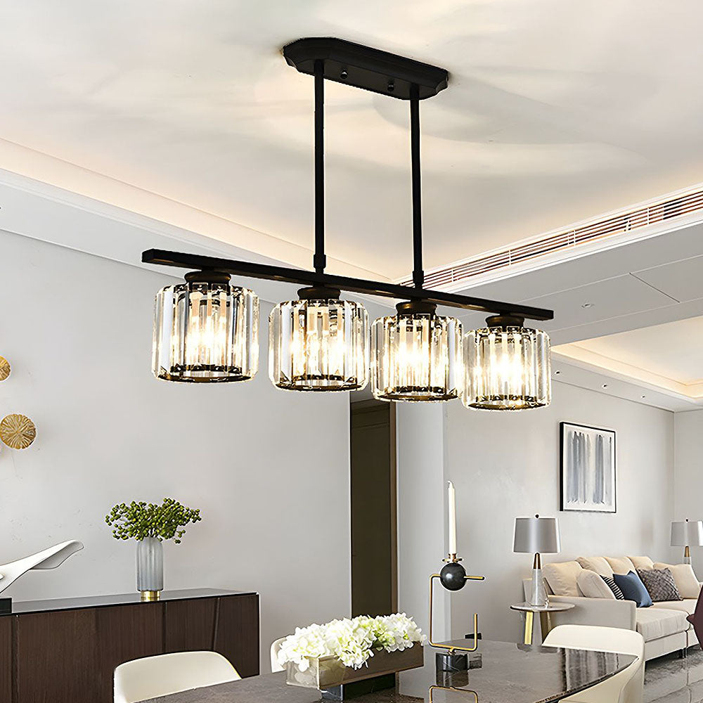 LineaArte: Lampadario Designer in Vetro e Ferro moderno – decorativo e funzionale per soggiorno e sala da pranzo