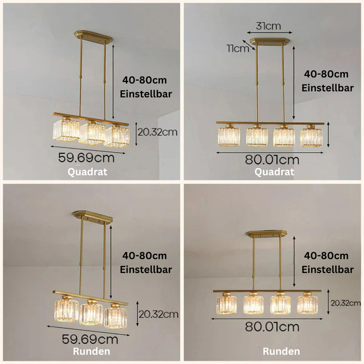 LineaArte: Lampadario Designer in Vetro e Ferro moderno – decorativo e funzionale per soggiorno e sala da pranzo