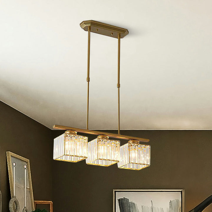 LineaArte: Lampadario Designer in Vetro e Ferro moderno – decorativo e funzionale per soggiorno e sala da pranzo
