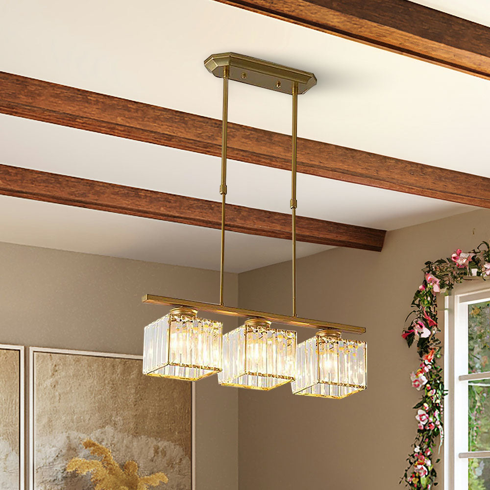 LineaArte: Lampadario Designer in Vetro e Ferro moderno – decorativo e funzionale per soggiorno e sala da pranzo